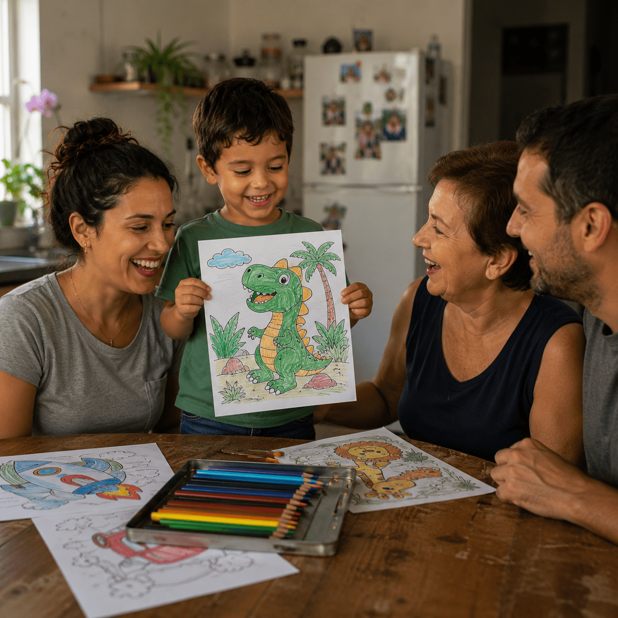 Criança mostrando o desenho