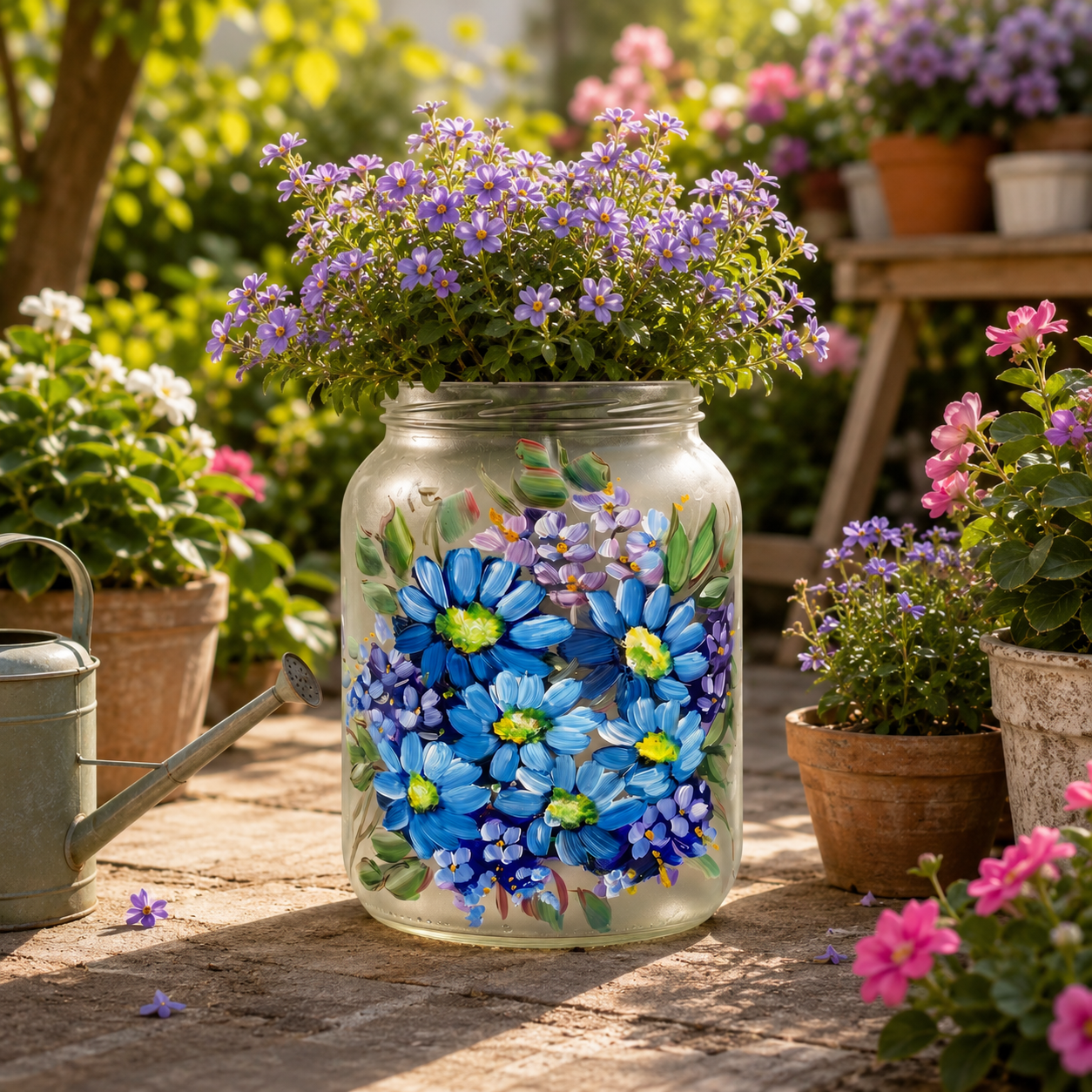 Vasos para jardim pintados
