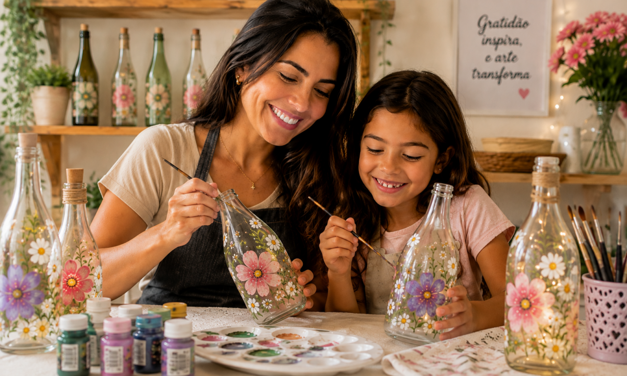 Camila painting at home